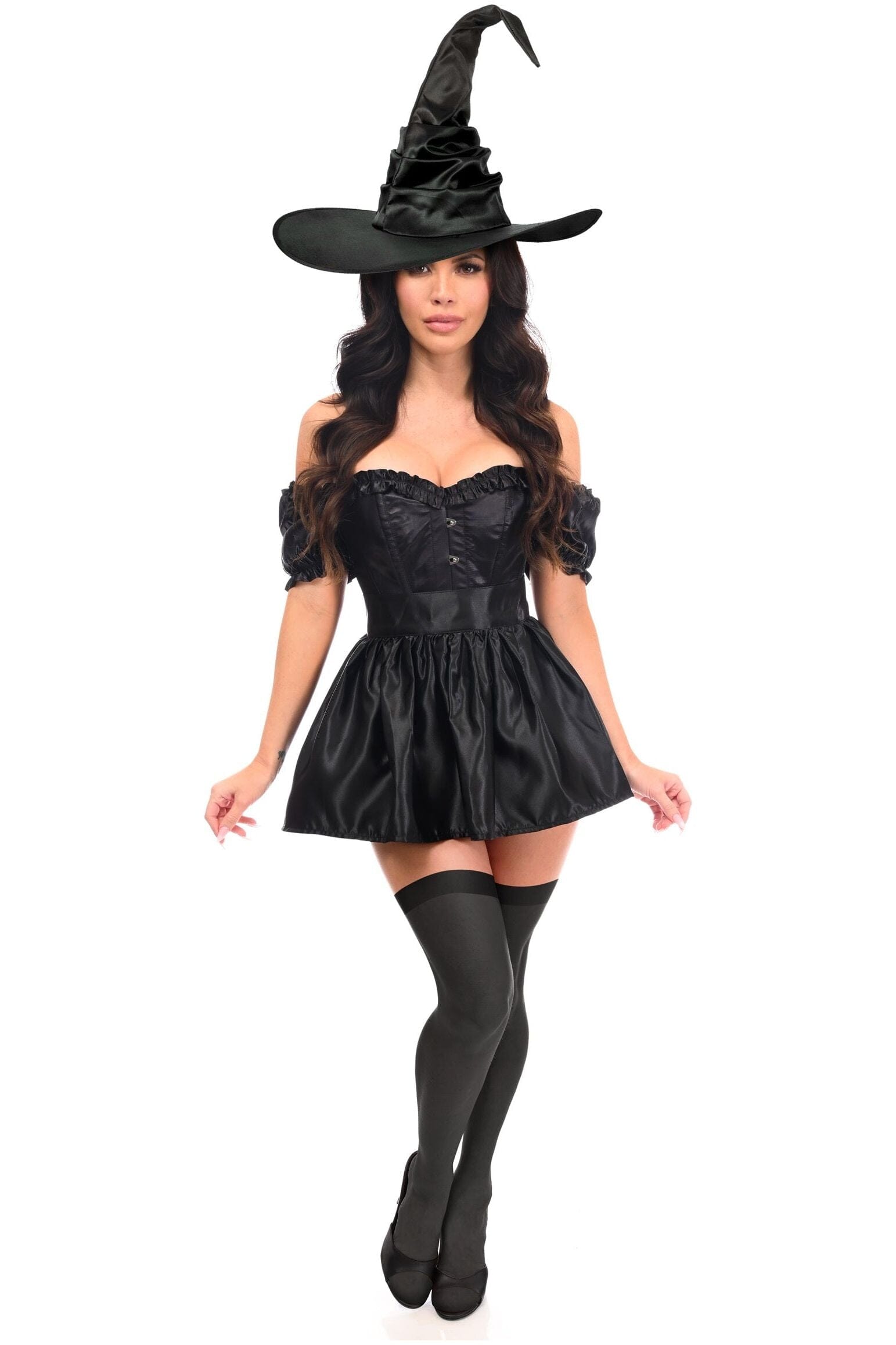 Premium 3-Piece Black Witch Corset Costume for a Stunning Look