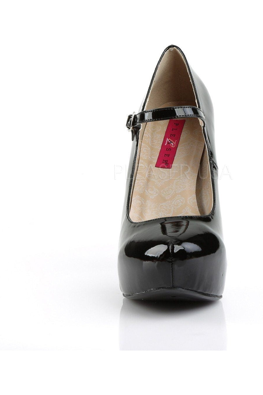 Stylish Black Patent CHLOE-02 Maryjane Pump with High Heel