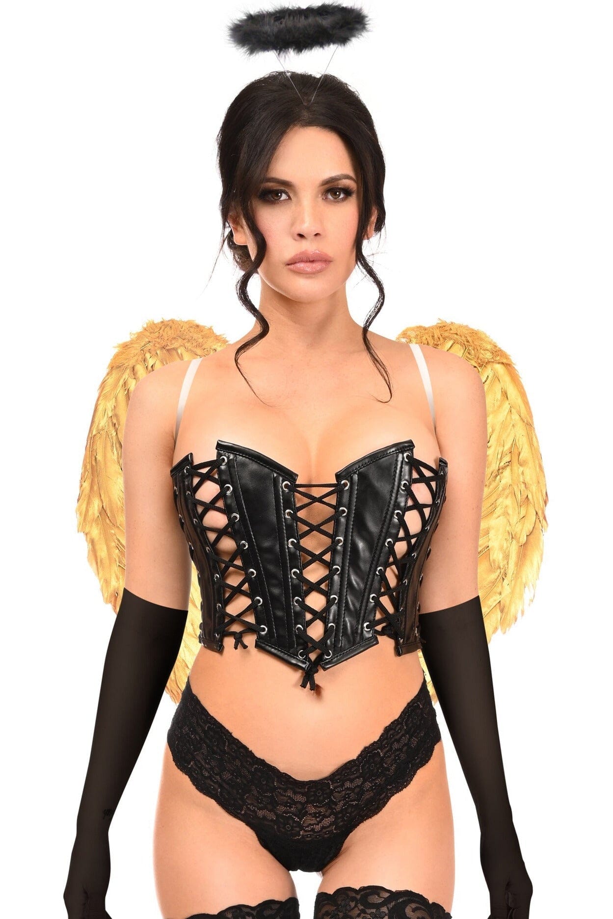 Gorgeous 4 - Piece Golden Angel Corset Outfit