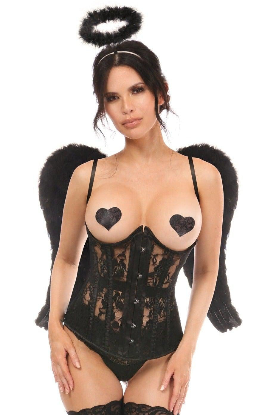 3-Piece Alluring Angelic Corset Costume Set