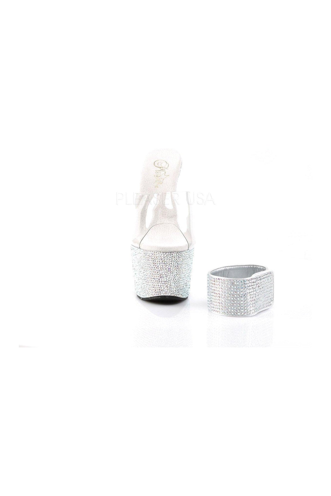 Stunning BEJEWELED-712RS Clear Vinyl Platform Sandals for Fashionable Women