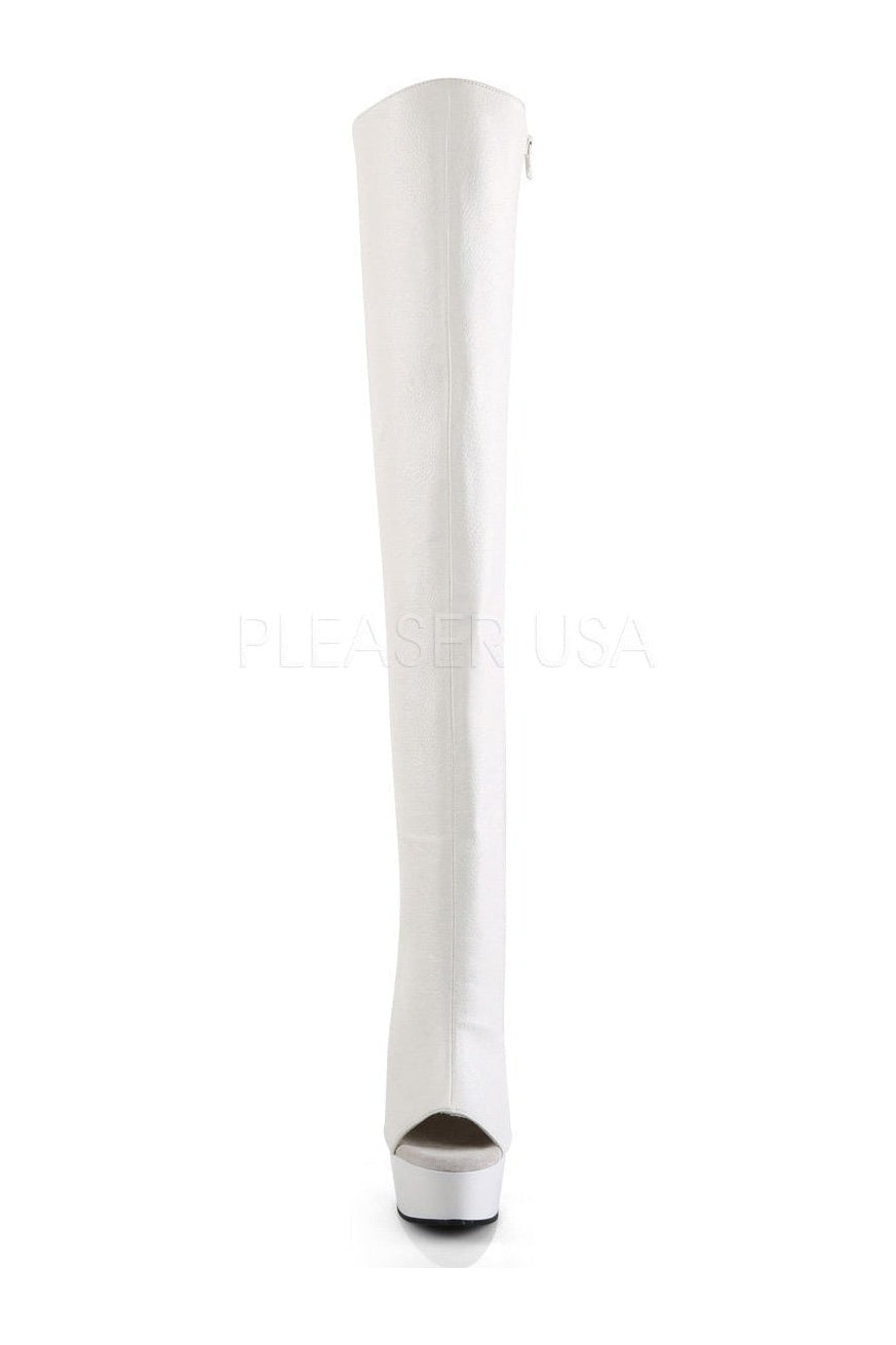 White Artificial Leather DELIGHT - 3019 High - Fashion Platform Boot for Trendy Women
