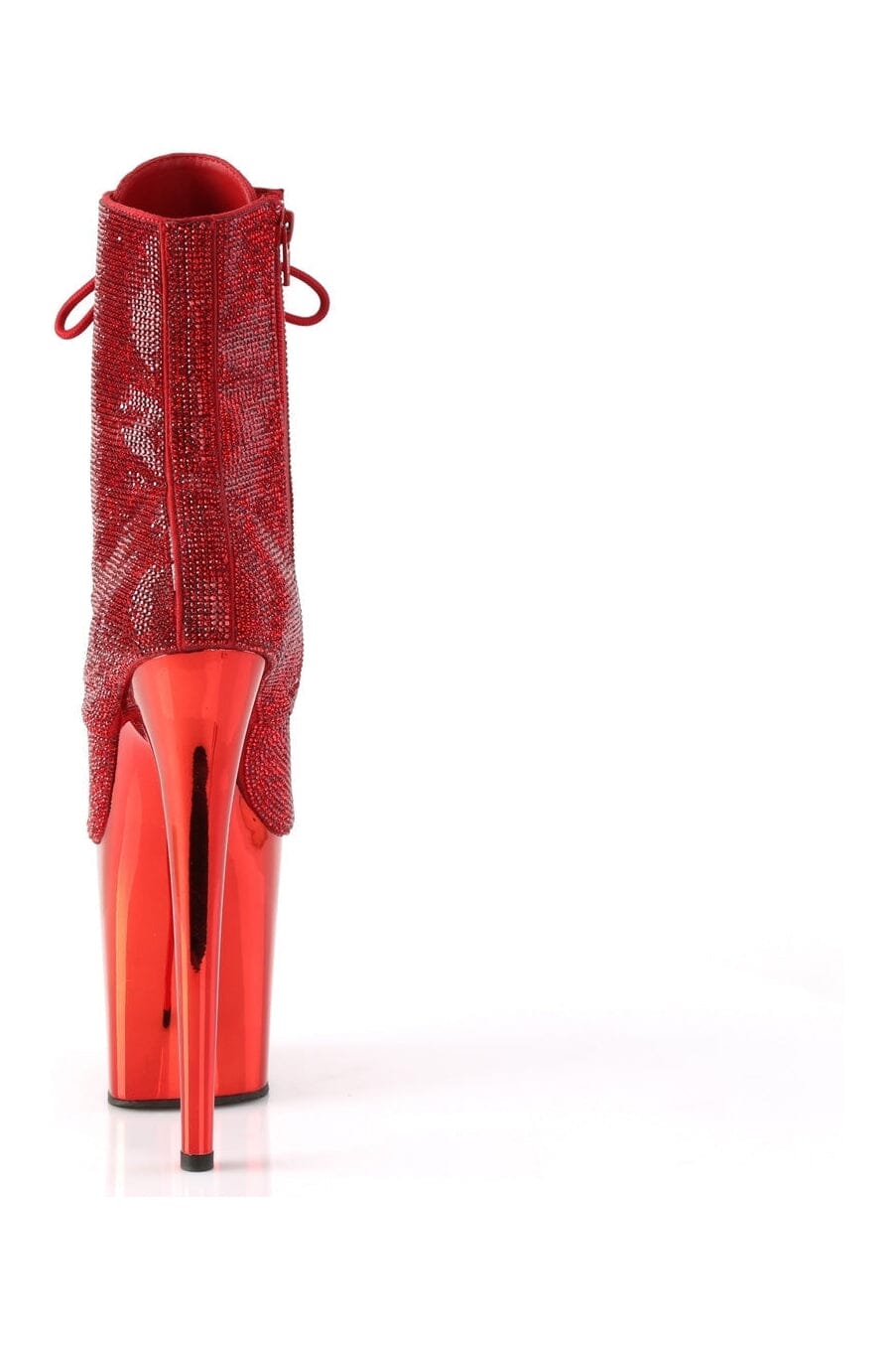 Pleaser Brand FLAMINGO-1020CHRS Red Artificial Suede Women's Ankle Boots for Fashion