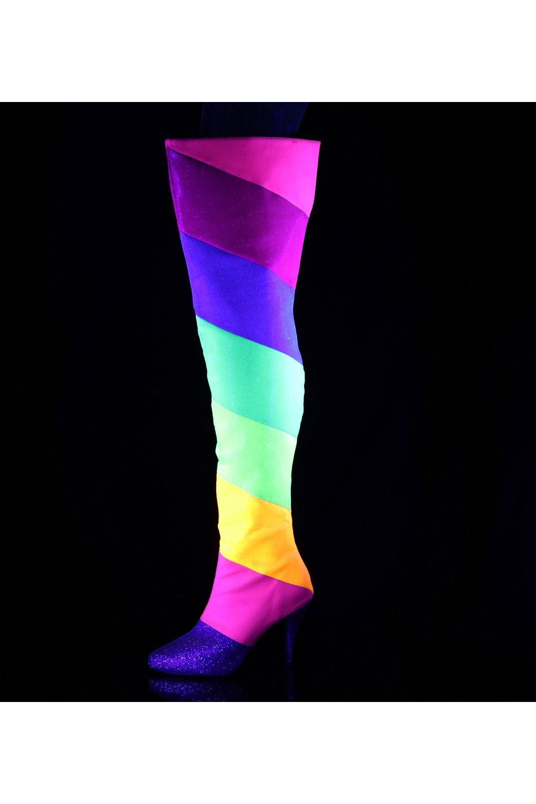 Rainbow Colored Faux Leather DREAM - 3012RBG Thigh - High Fashion Boots