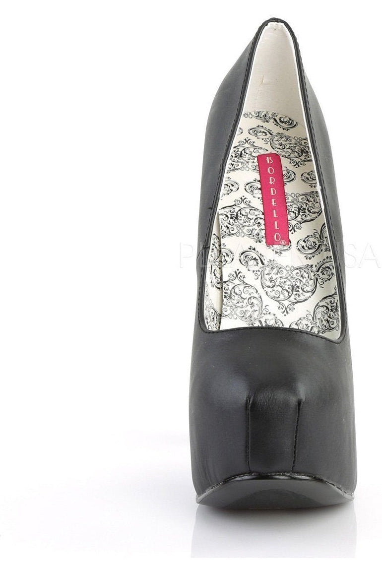 TEEZE-06 Black Faux Leather Platform Pump Shoes
