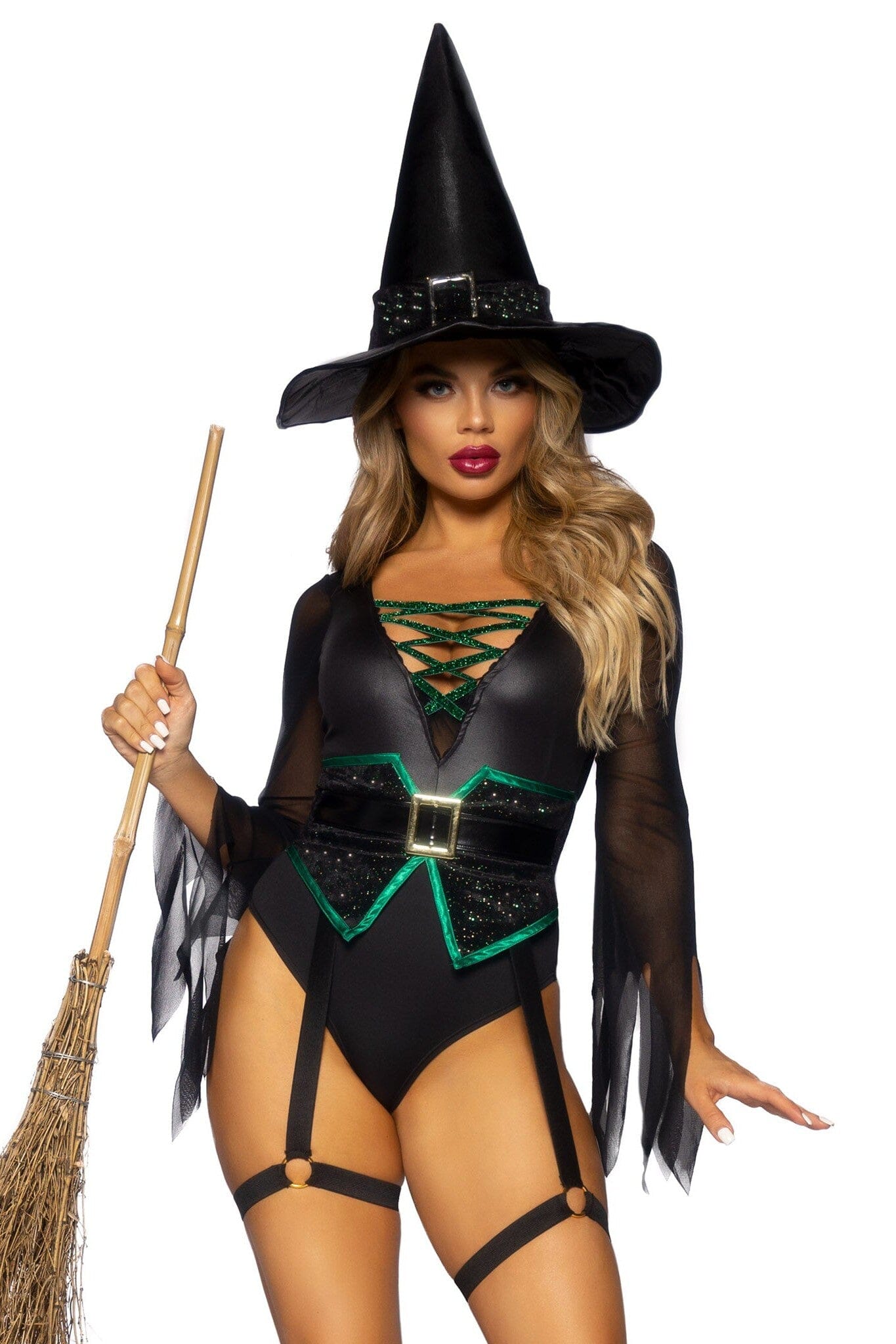 Two - Piece Broomstick Babe Costume Set