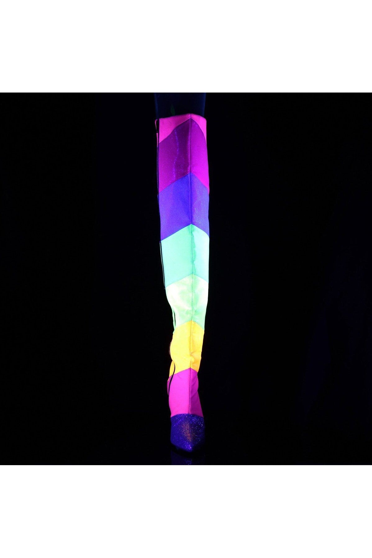 Rainbow Colored Faux Leather DREAM - 3012RBG Thigh - High Fashion Boots