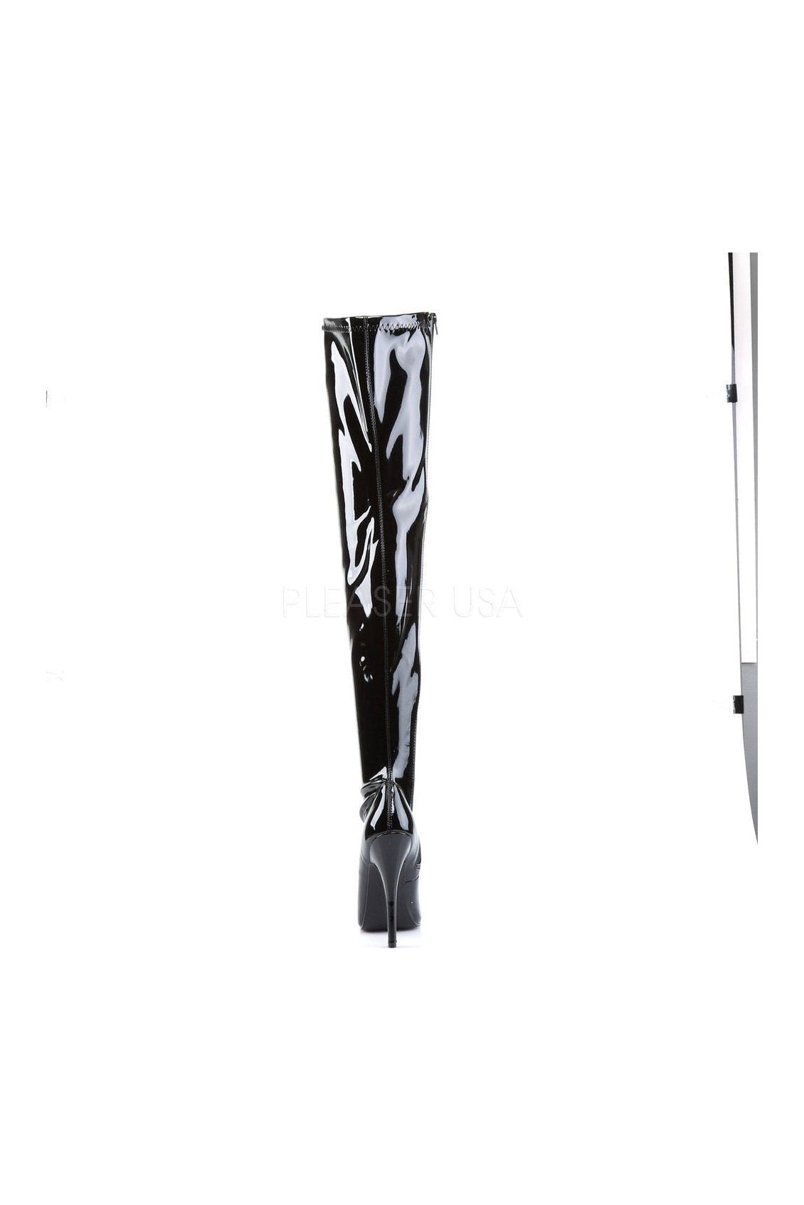 Black Patent DOMINA - 3000 Stretch Thigh Boot with 6 - inch Heel