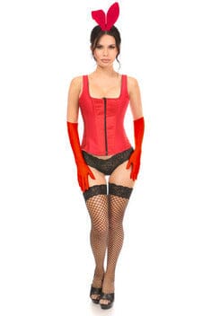 Classic 4 - Piece Red Bunny Corset Costume for Top - Notch Style