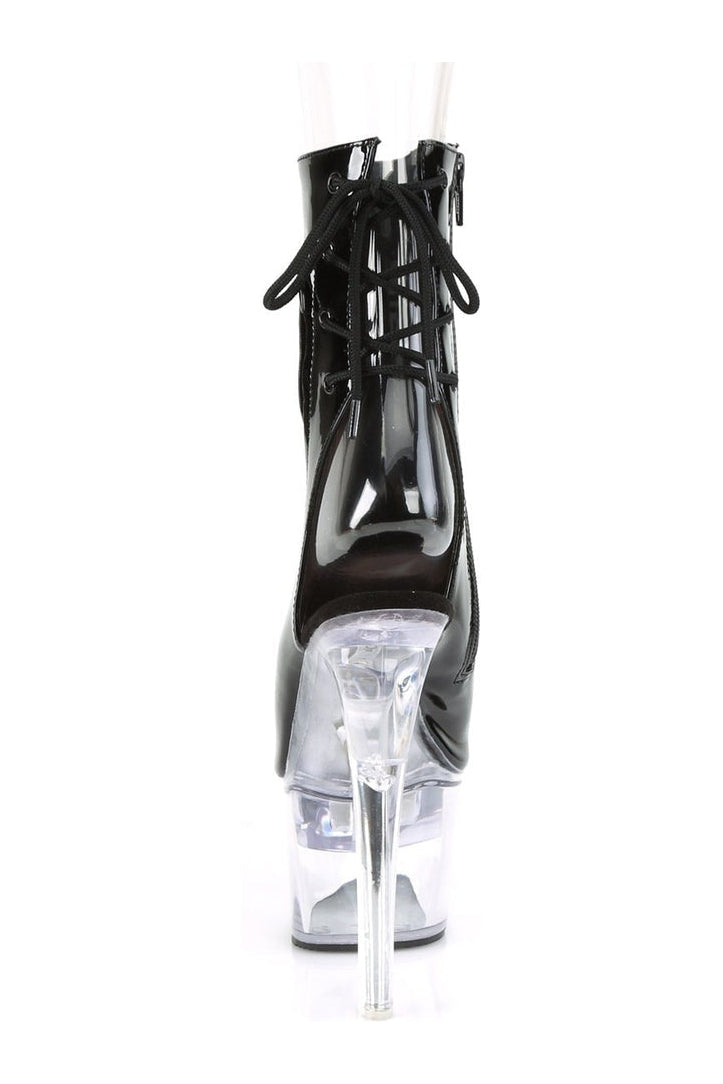 Black Patent Platform Ankle Boot FLASHDANCE-1018-7 with USB Chargeable LED Lights