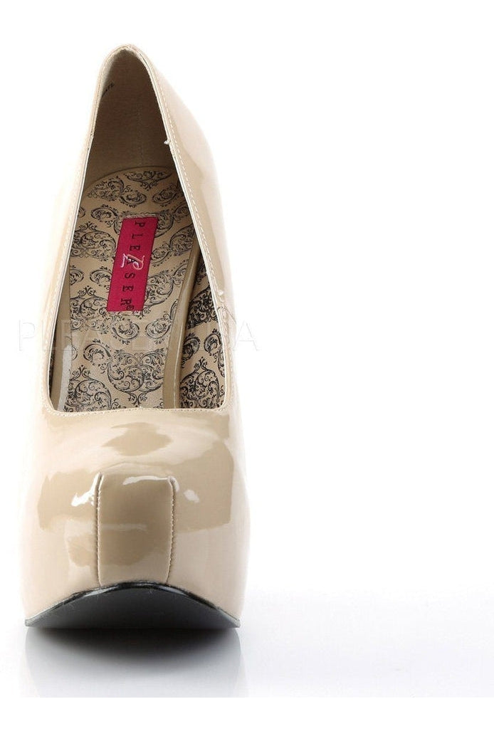 TEEZE-06W Women's Wide Width Bone Patent High Heel Pump