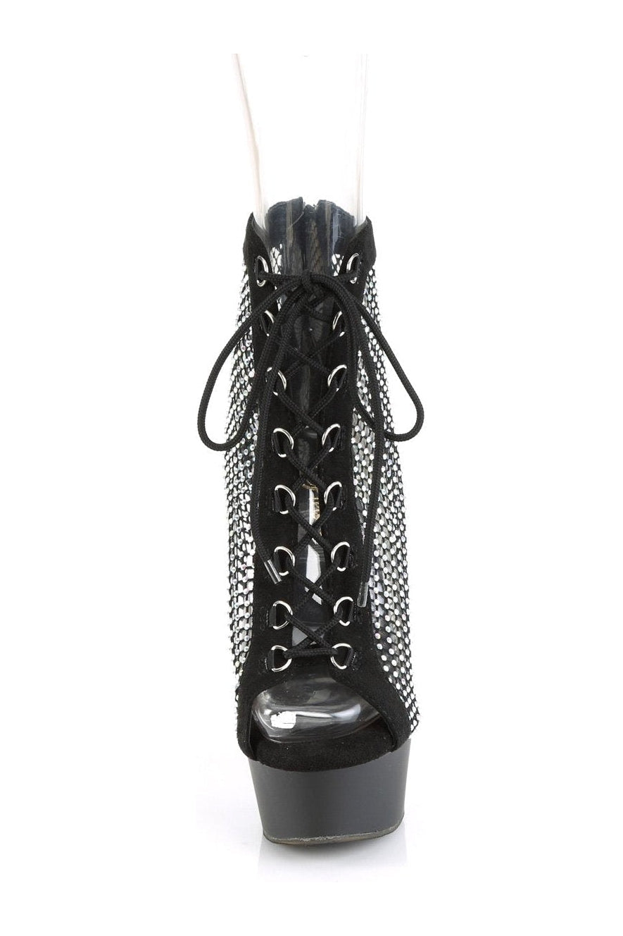 Pleaser Brand Black Faux Suede Ankle Boot - DELIGHT - 600 - 33RM Style