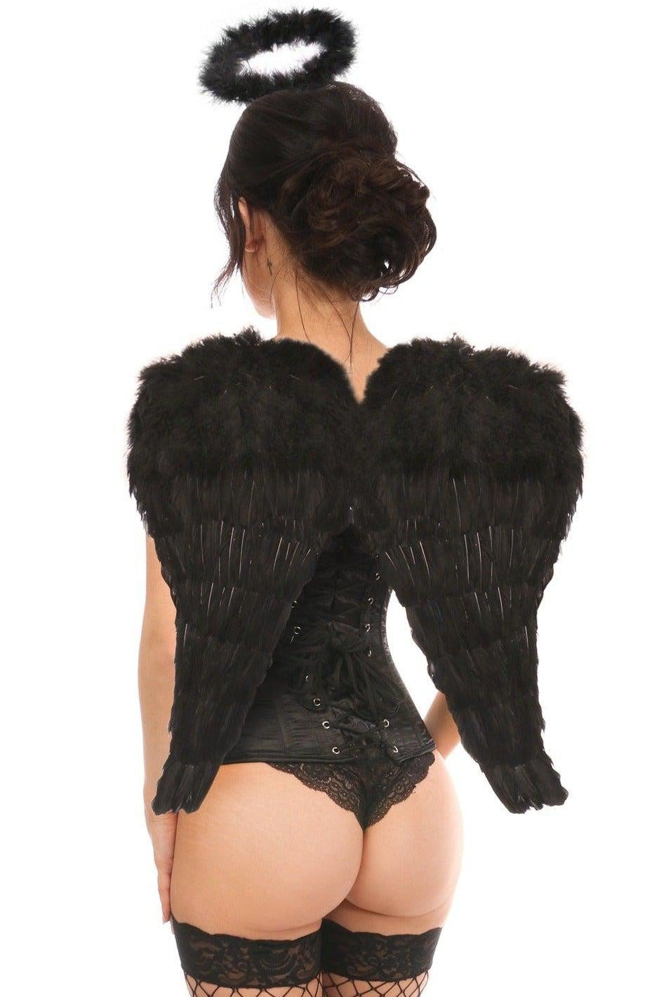 Exquisite 3-Piece Satin Midnight Angel Corset Costume