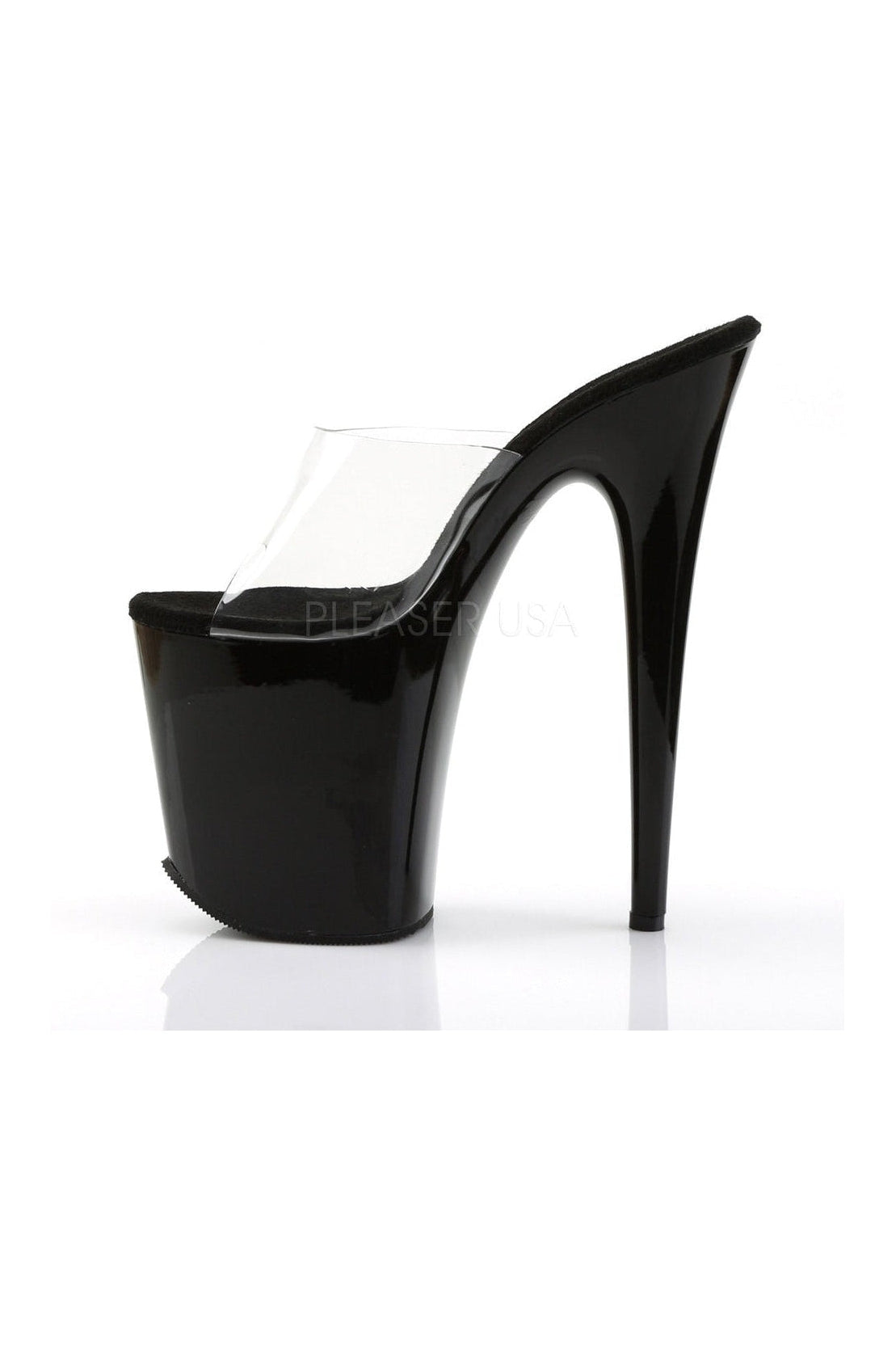 Black Vinyl FLAMINGO - 801 Platform Slide Sandals