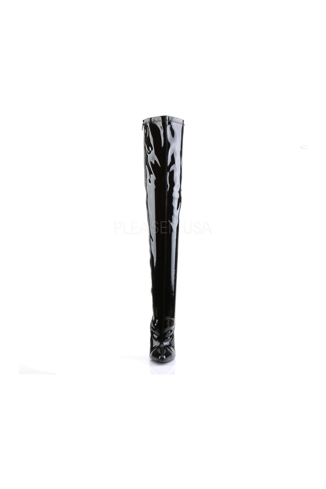 Black Patent Leather DAGGER - 3000 Stretch Thigh Boots for Fashion - Forward Wear