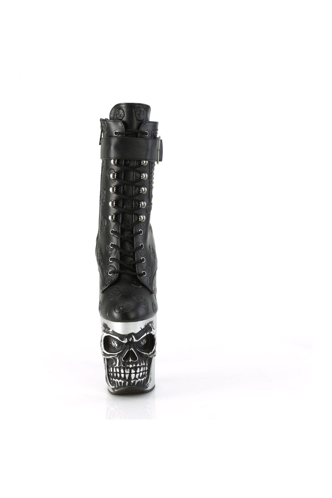 Pleaser RAPTURE-1020STR-02 Black Faux Leather Stylish Ankle Boot for Fashion Enthusiasts