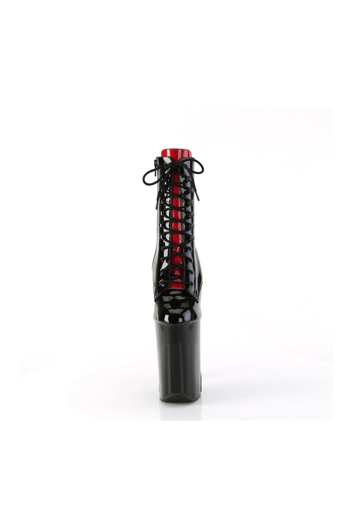 Pleaser INFINITY-1020FH Black Patent Leather Ankle Boots for Fashion-Forward Individuals
