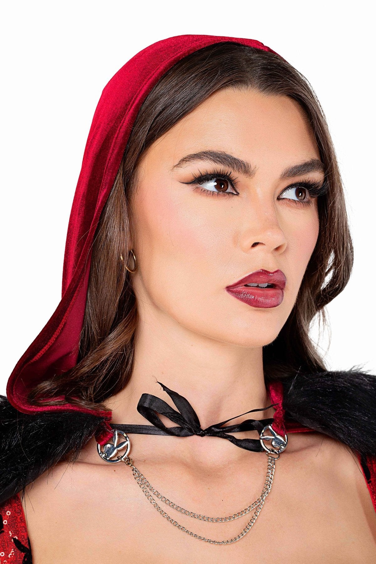 Playboy Red Enchanted Forest Style Hooded Costume for Unique Wear