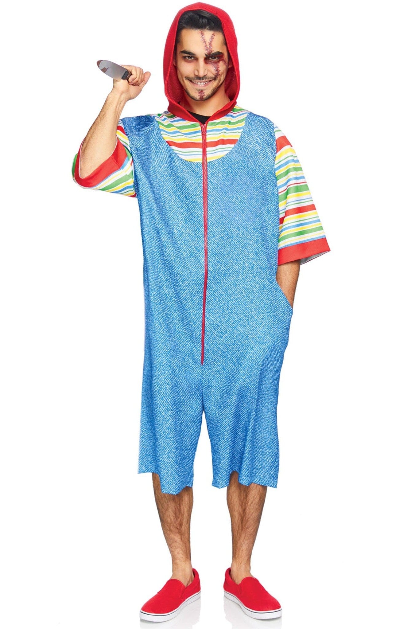 Spooky Creepy Killer Printed Hooded Jumpsuit
