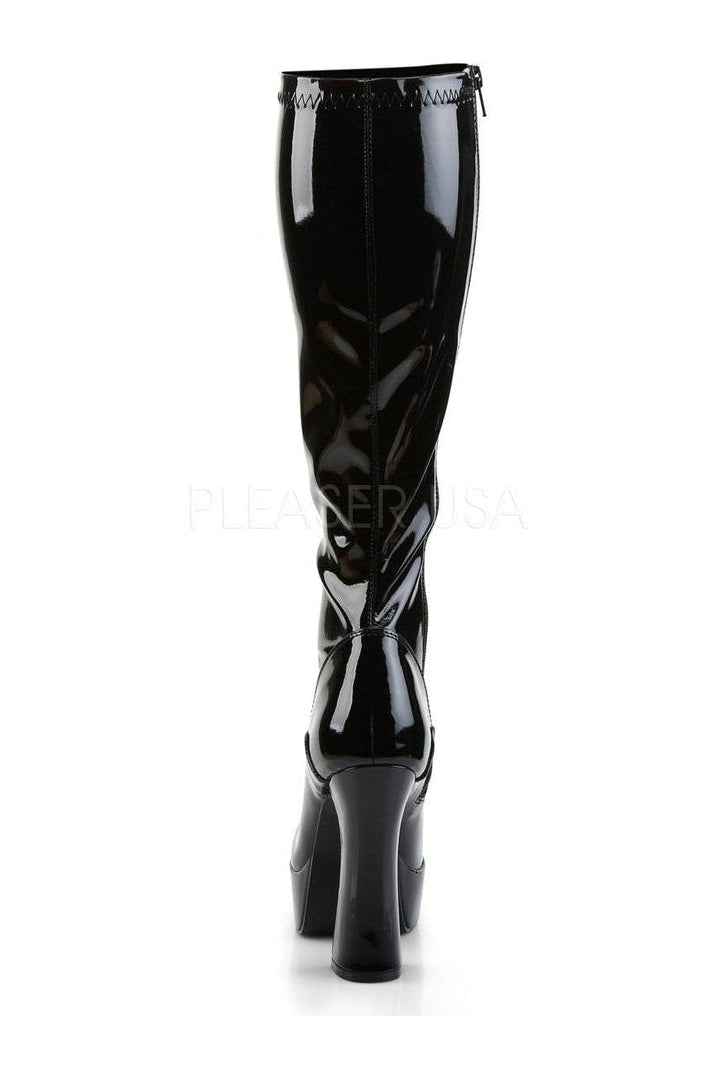 ELECTRA-2000Z Black Patent Leather Platform Knee-High Boots