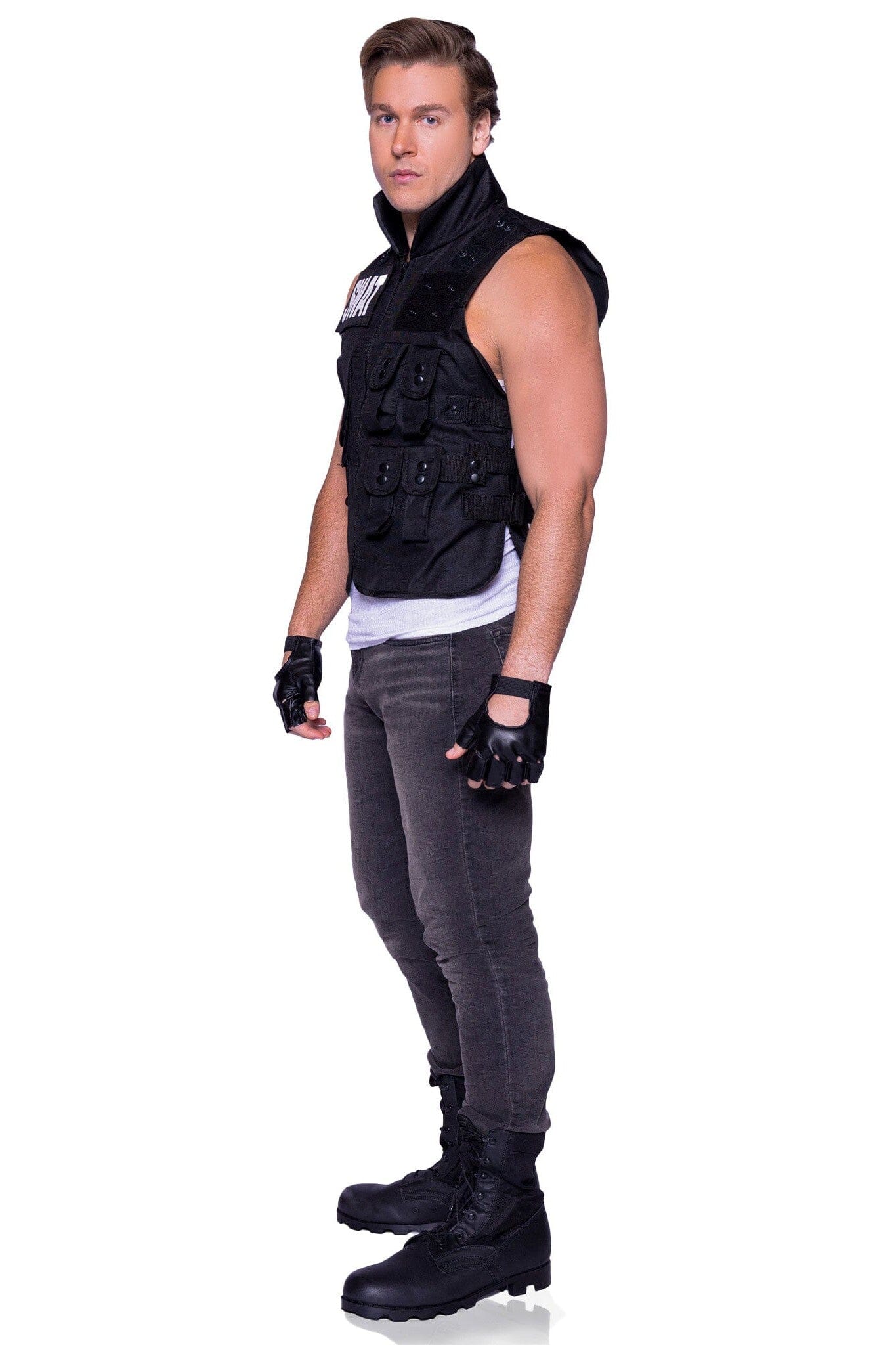 Leg Avenue 2 Piece SWAT Commander Set with Utility Vest and Fingerless Gloves