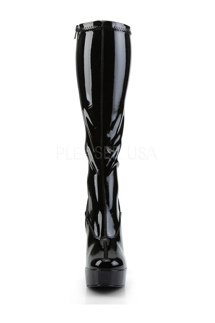ELECTRA-2000Z Black Patent Leather Platform Knee-High Boots