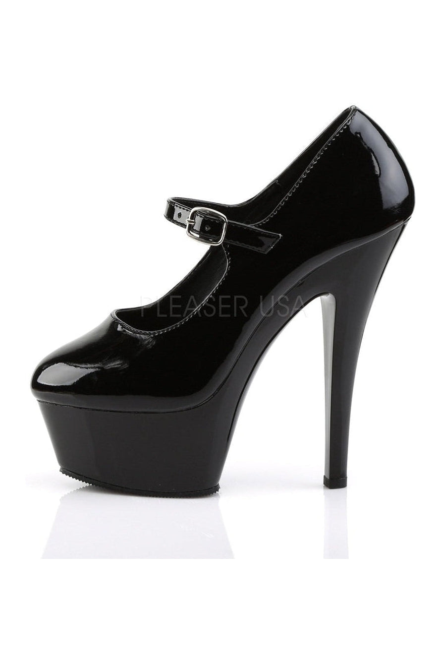 KISS-280 Black Patent Leather Platform Mary Jane Style Pumps for Women