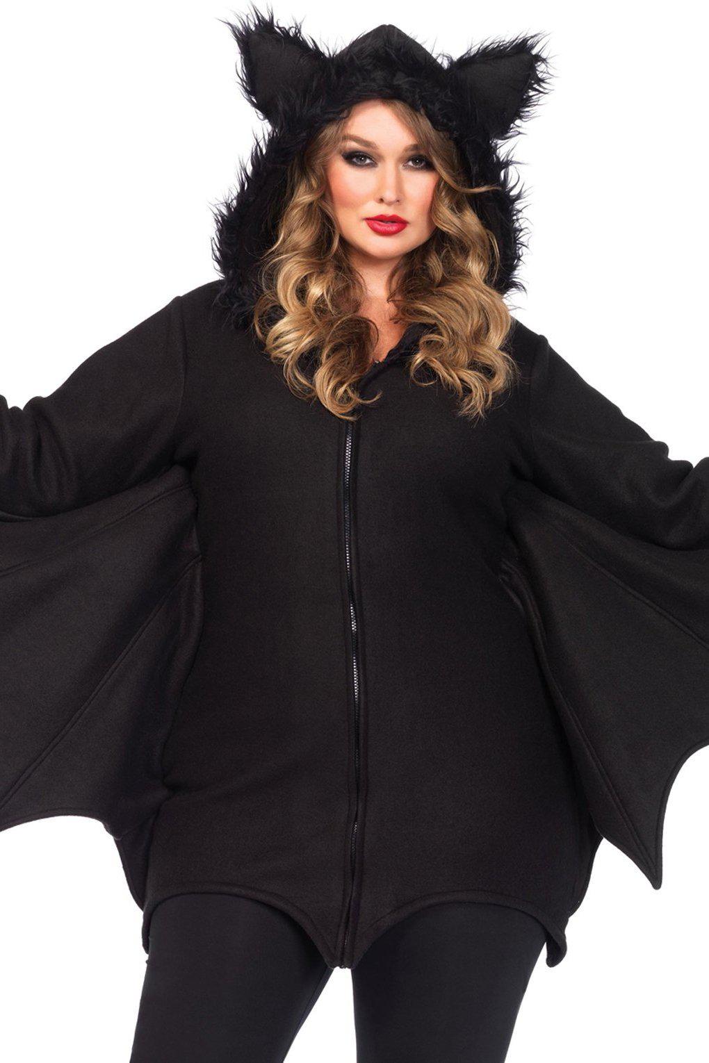 Plus Size Alluring Bat Costume Dress for Women in 1X - 2X Black