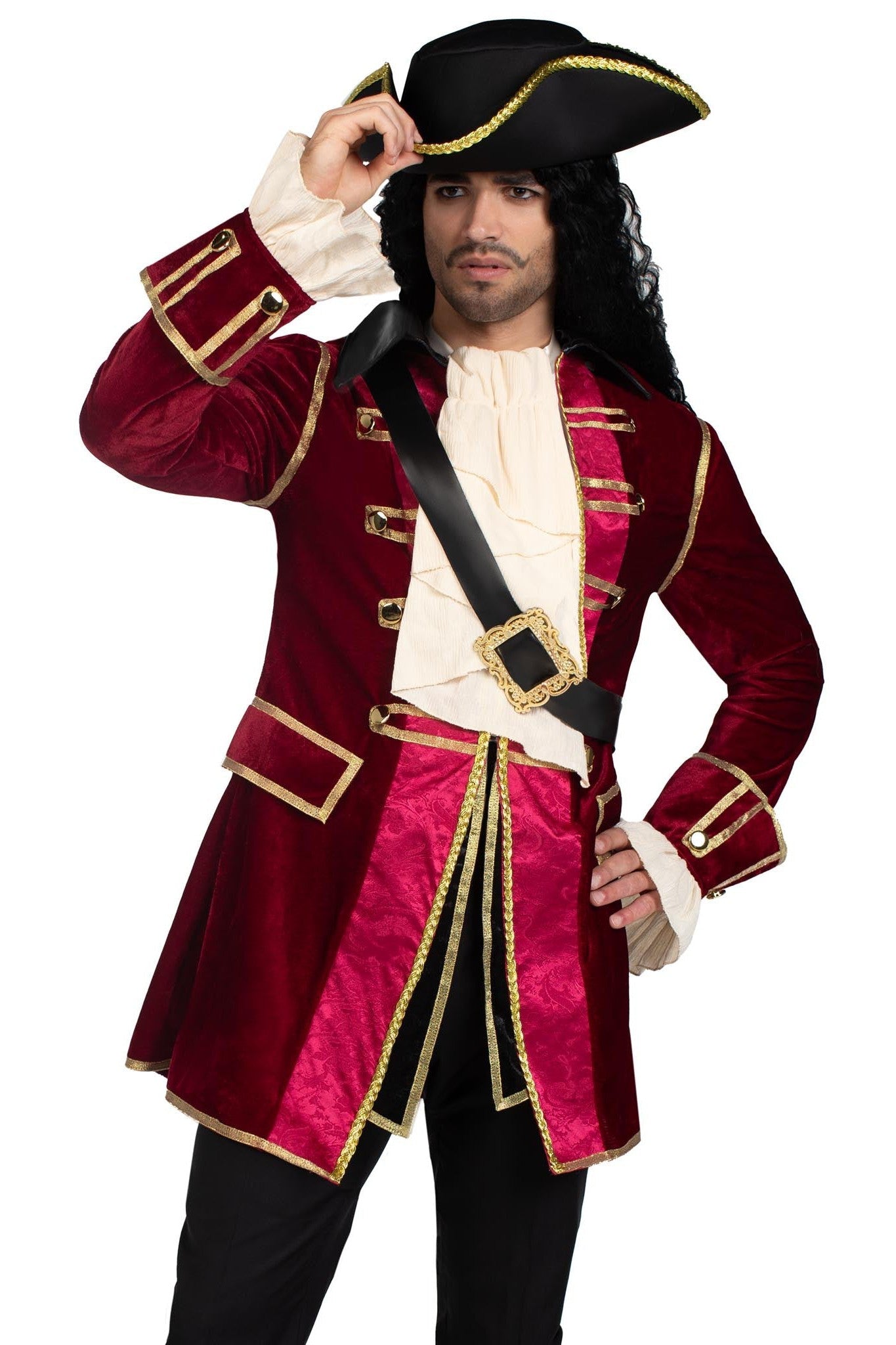 4-Piece Premium Pirate Captain Costume Set for an Authentic Look