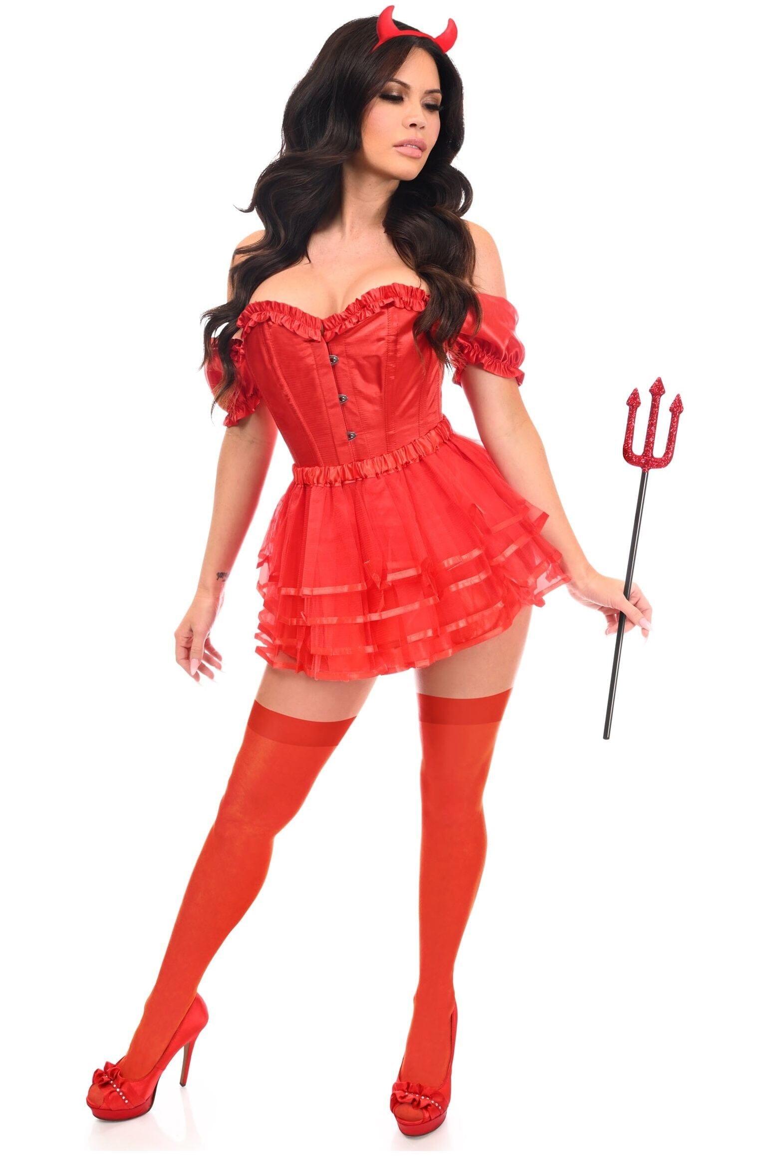 Premium 4 - Piece Devil Corset and Tutu Costume for Top - notch Look
