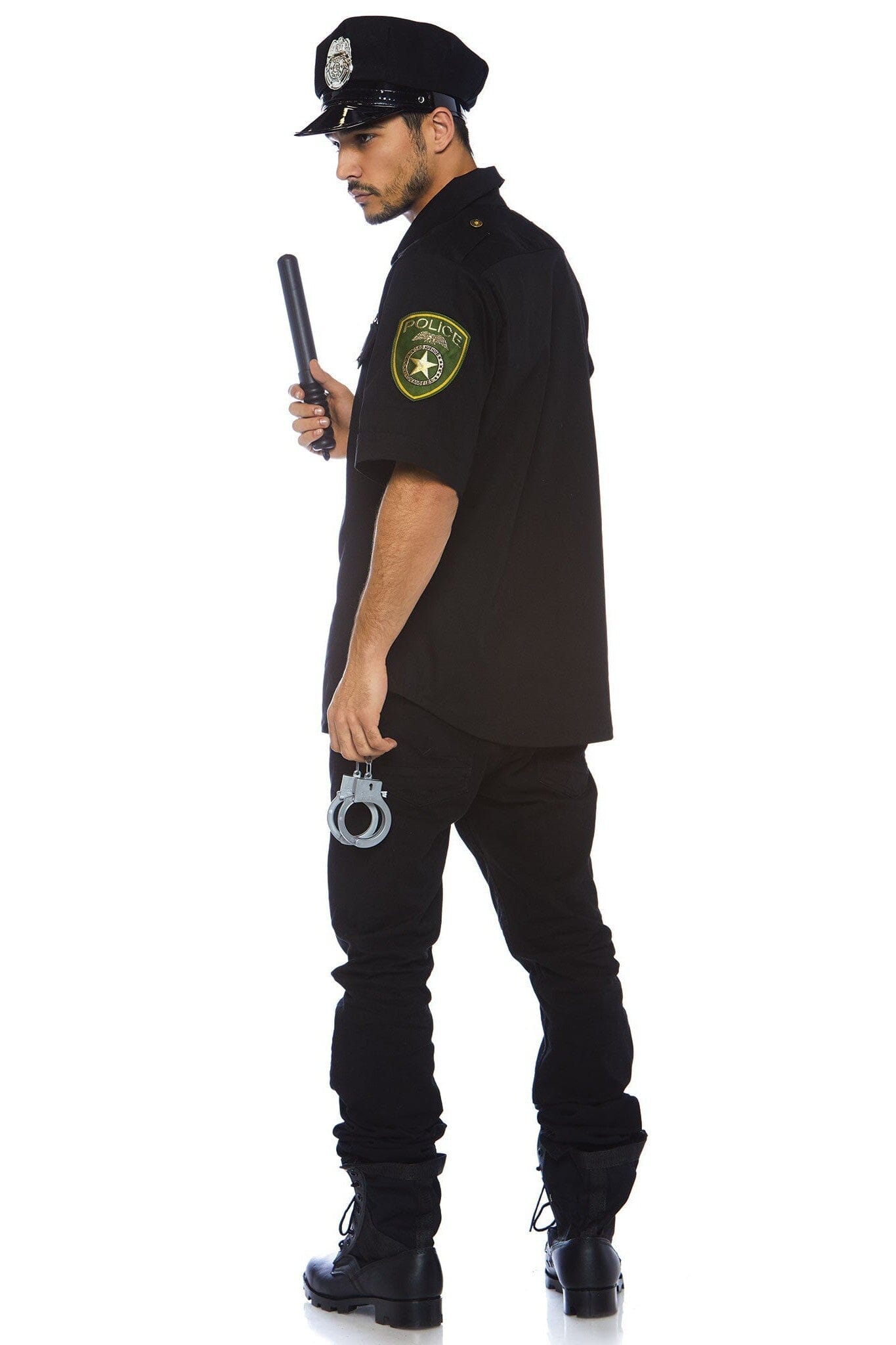 4-Piece Set of Men's Police Uniform Shirts with Accessories