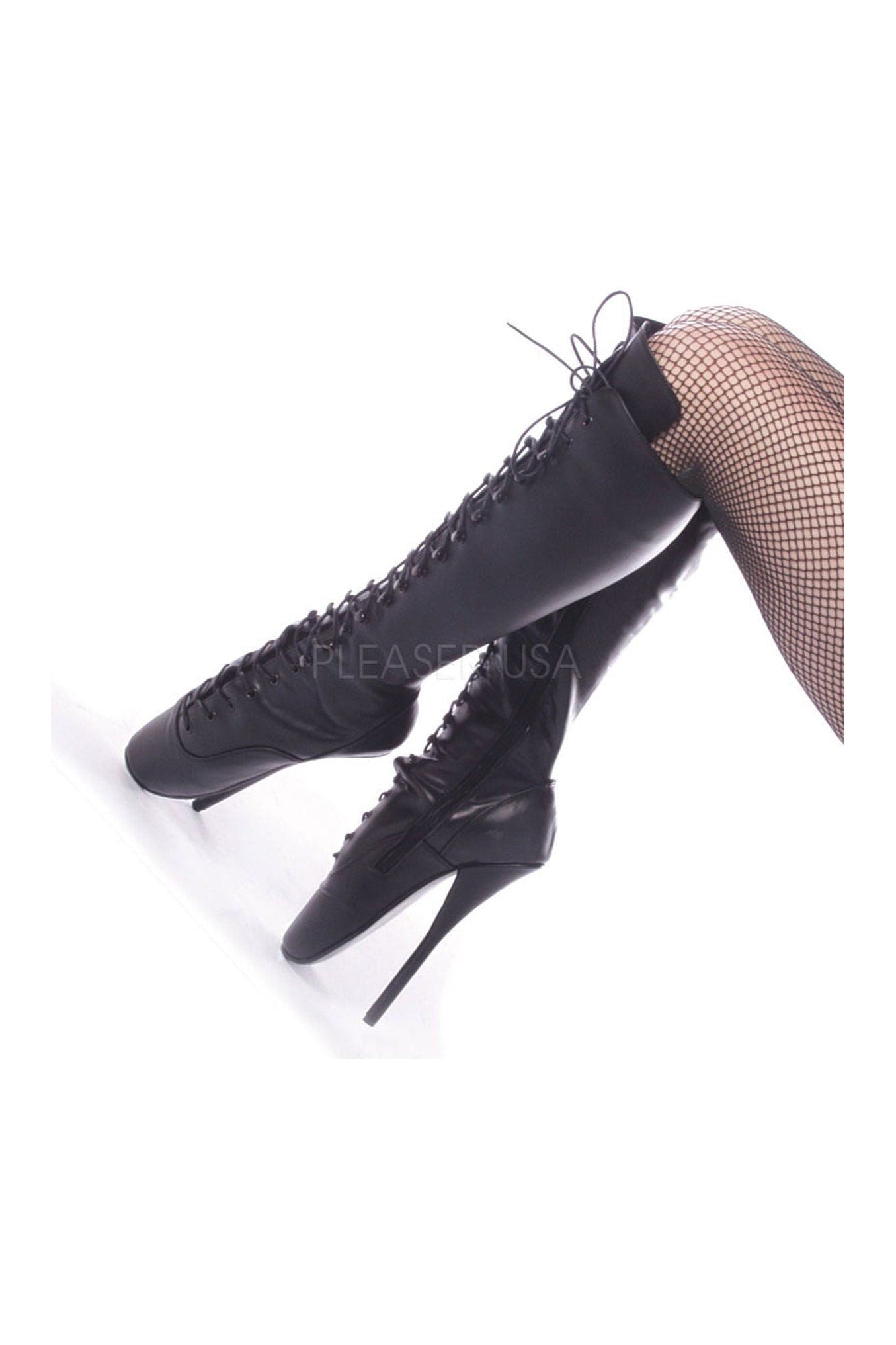 2020 BALLET Collection Black Genuine Leather Ballet Knee High Boots for Fashion Enthusiasts