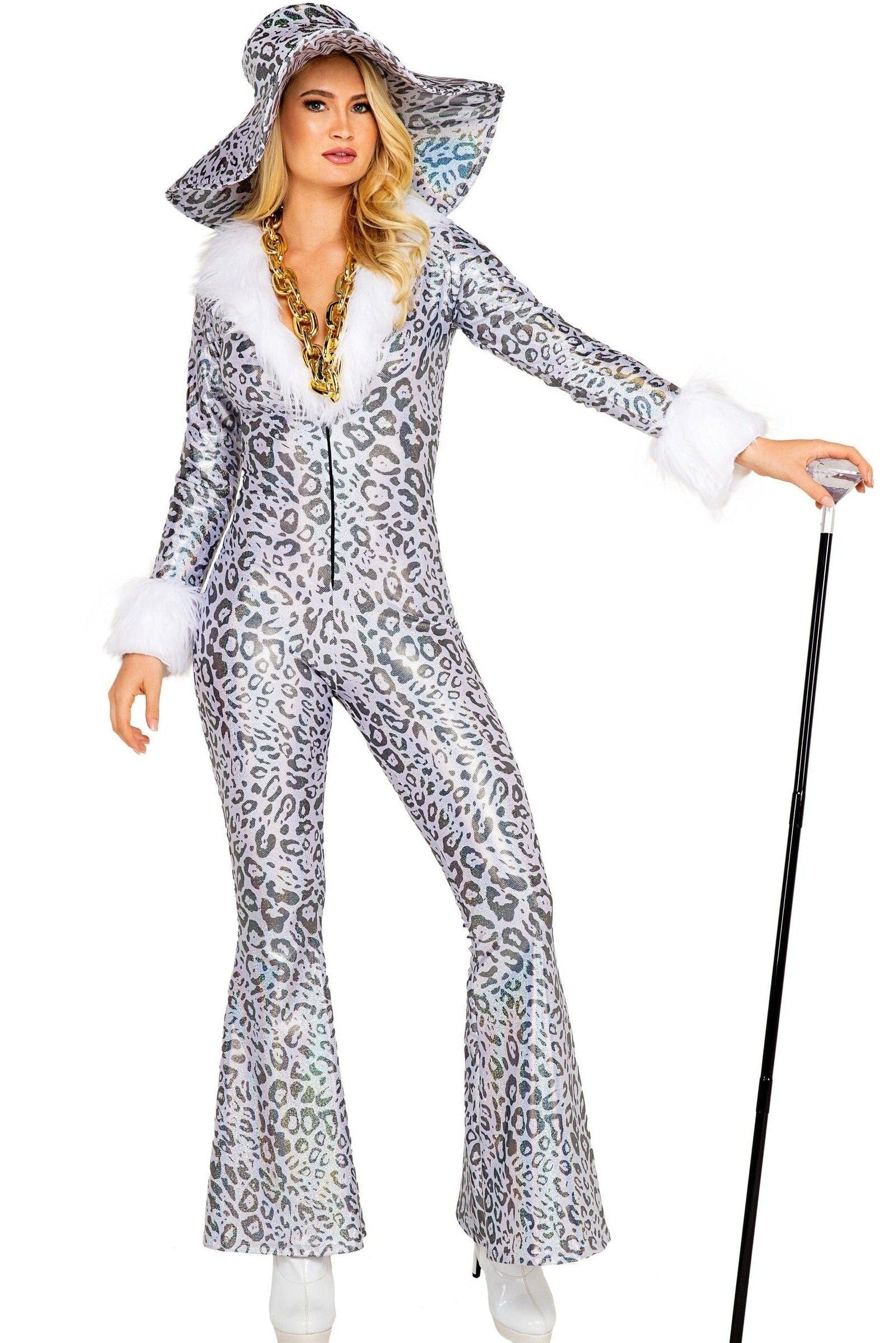 Roma Money Trap Diva Costume Set with Leopard Print and Faux Fur Details
