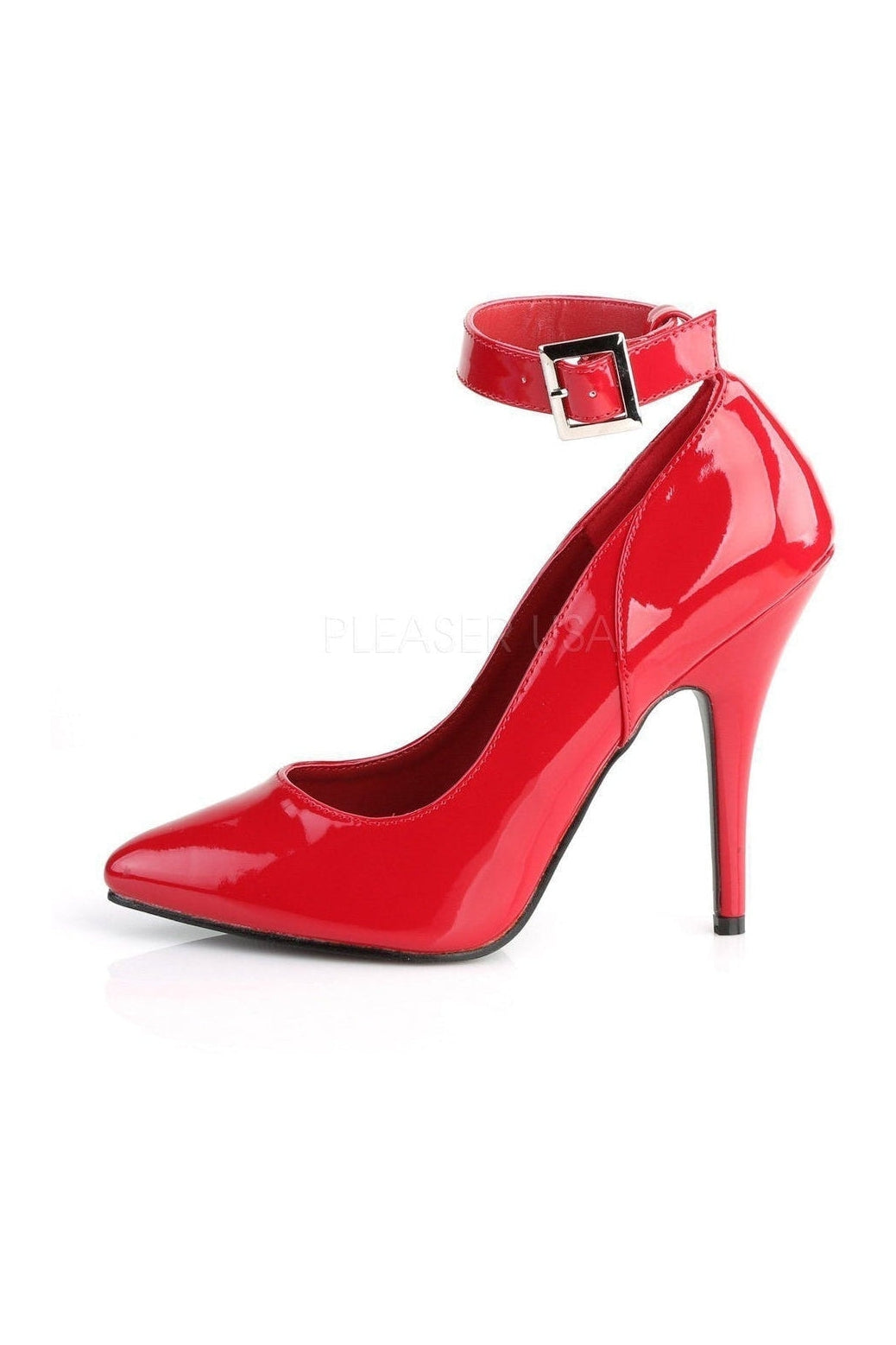 Red Patent SEDUCE-431 Ankle Strap Pump for Fashionable Ladies