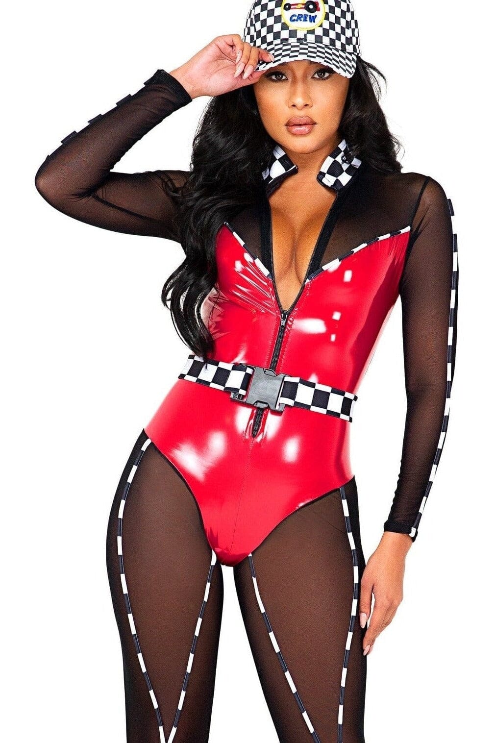 Roma Two-Piece Speedway Hottie Vinyl Costume for Stunning Halloween Look