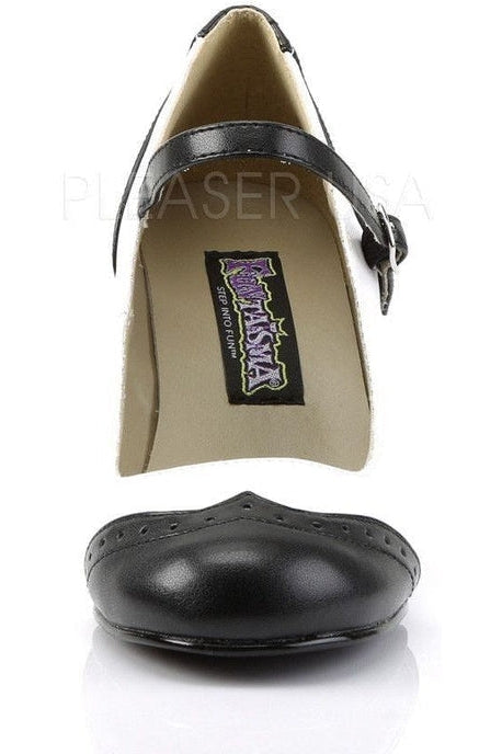 Black Faux Leather FLAPPER - 25 Mary Jane Shoes with 3 - inch Heel