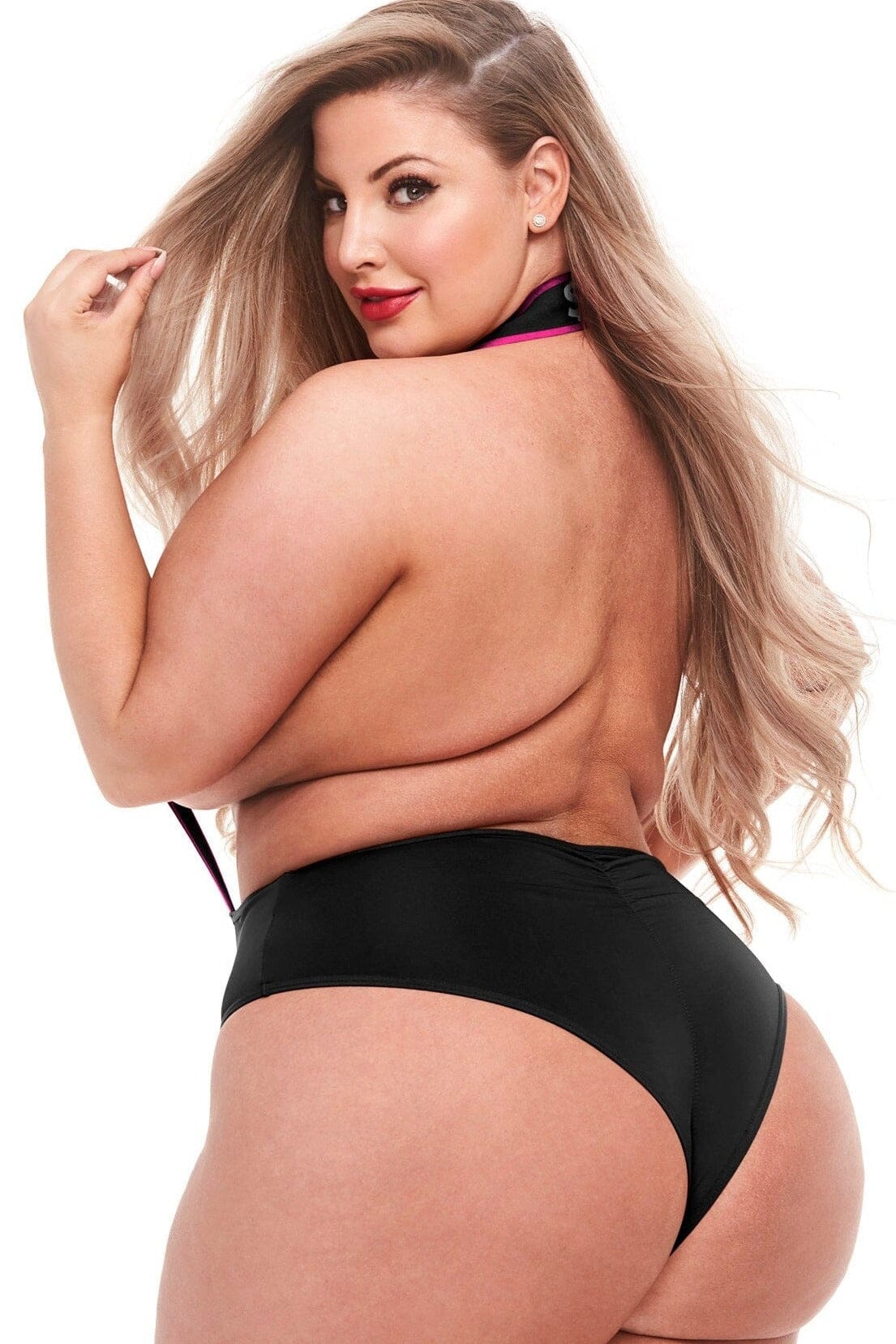Elastic and Fashionable Suspender-style Teddy Lingerie for Women