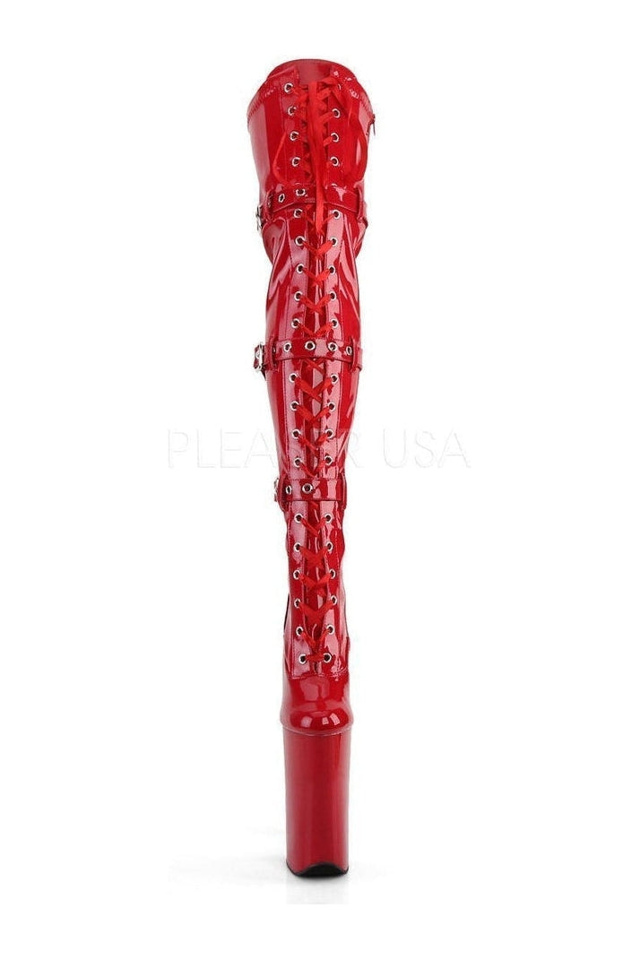 Red Patent Leather BEYOND - 3028 High - Fashion Platform Thigh - High Boots