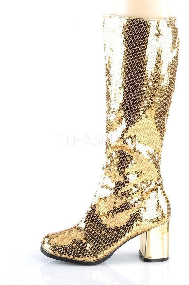 Stunning Gold Sequin SPECTACUL - 300SQ Knee - High Boots