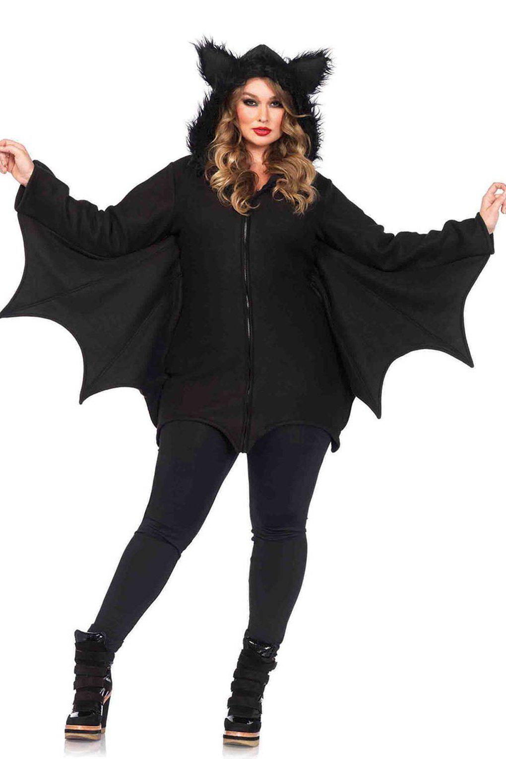 Plus Size Alluring Bat Costume Dress for Women in 1X - 2X Black