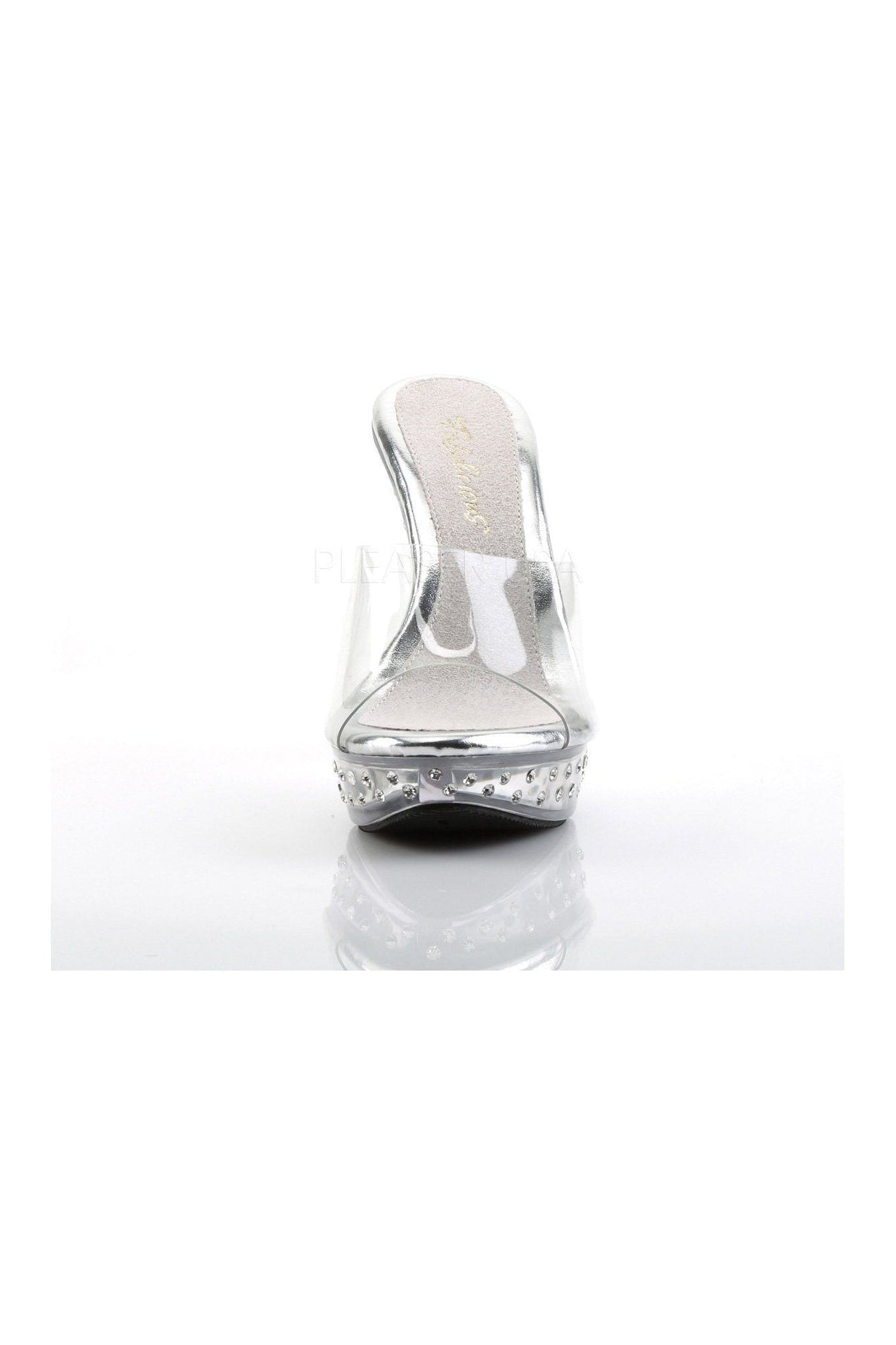 Stylish COCKTAIL-501SDT Clear Vinyl Platform Slide Sandals