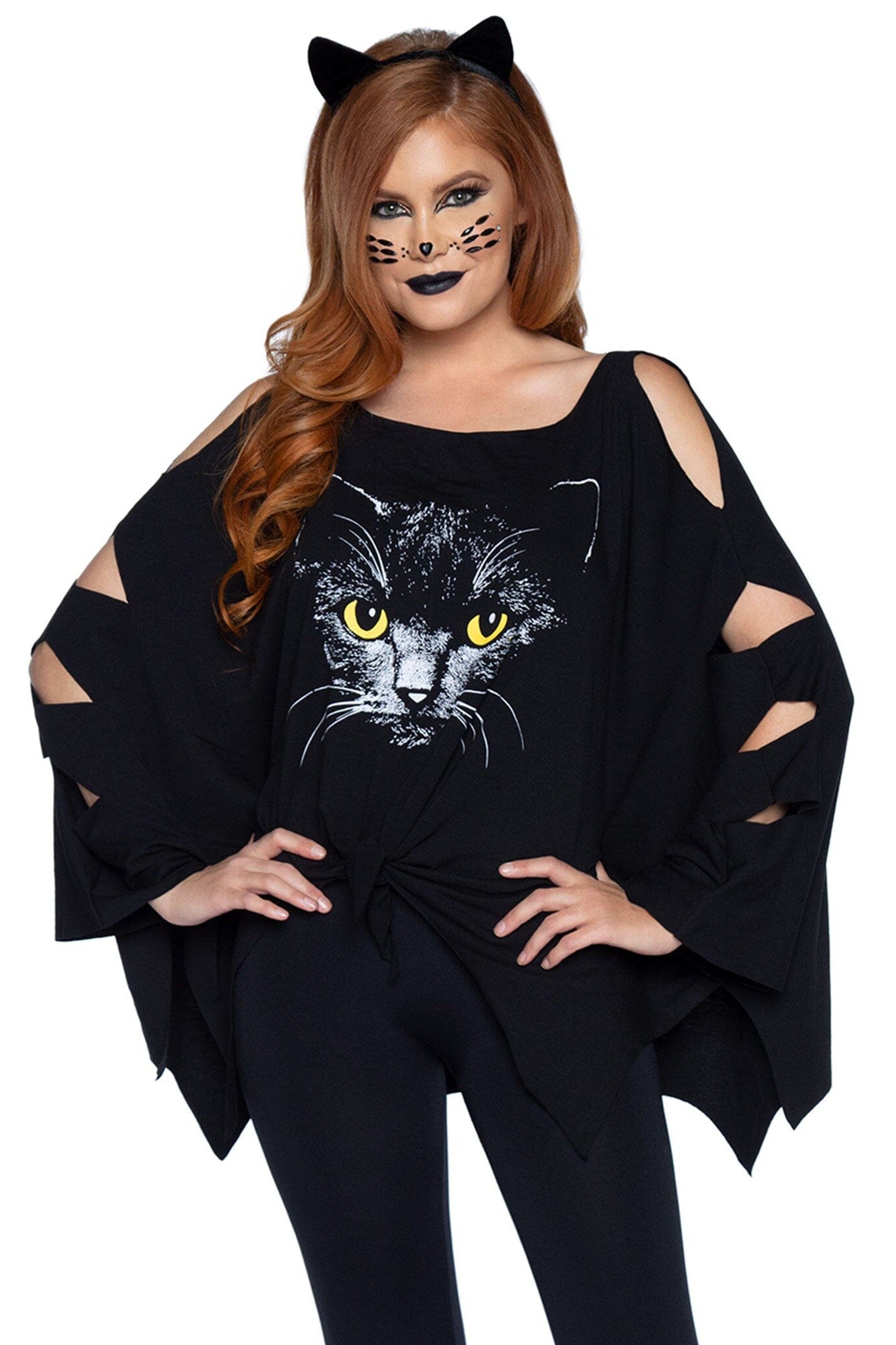 Two-Piece Feline Poncho Costume Set for Cats