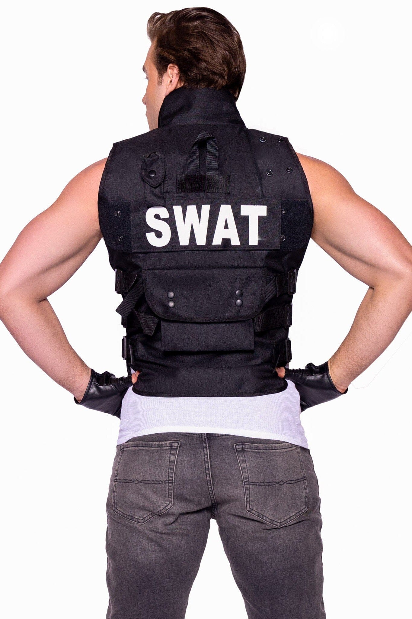 Leg Avenue 2 Piece SWAT Commander Set with Utility Vest and Fingerless Gloves