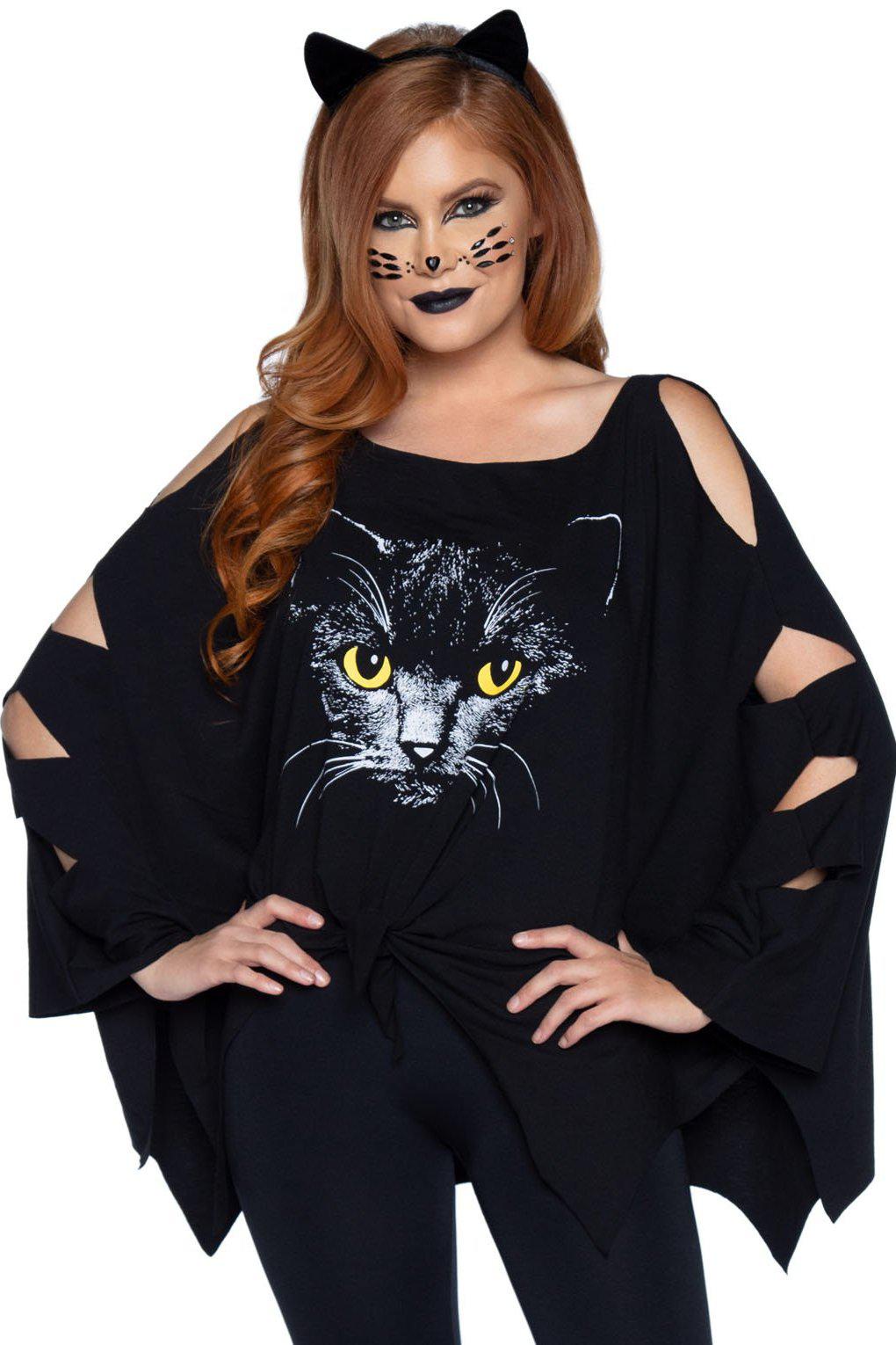 Two-Piece Feline Poncho Costume Set for Cats
