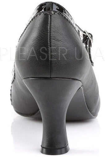 Stylish Black Patent JENNA-06 Kitten Heel Mary Jane Pump