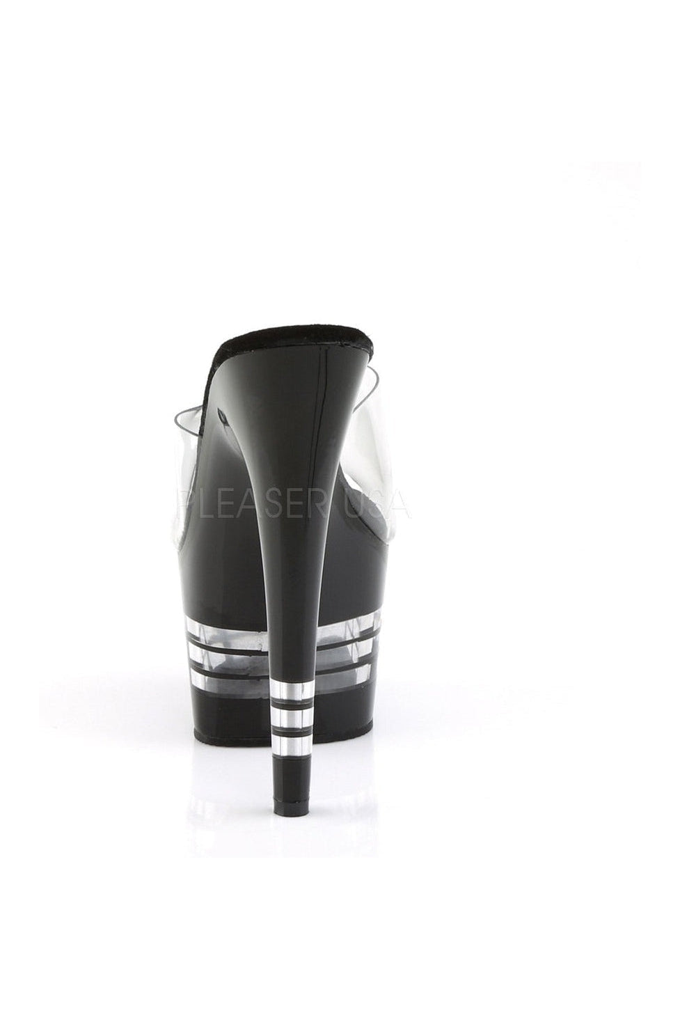 Pleaser ADORE-701LN Black Vinyl Platform Slide Sandals