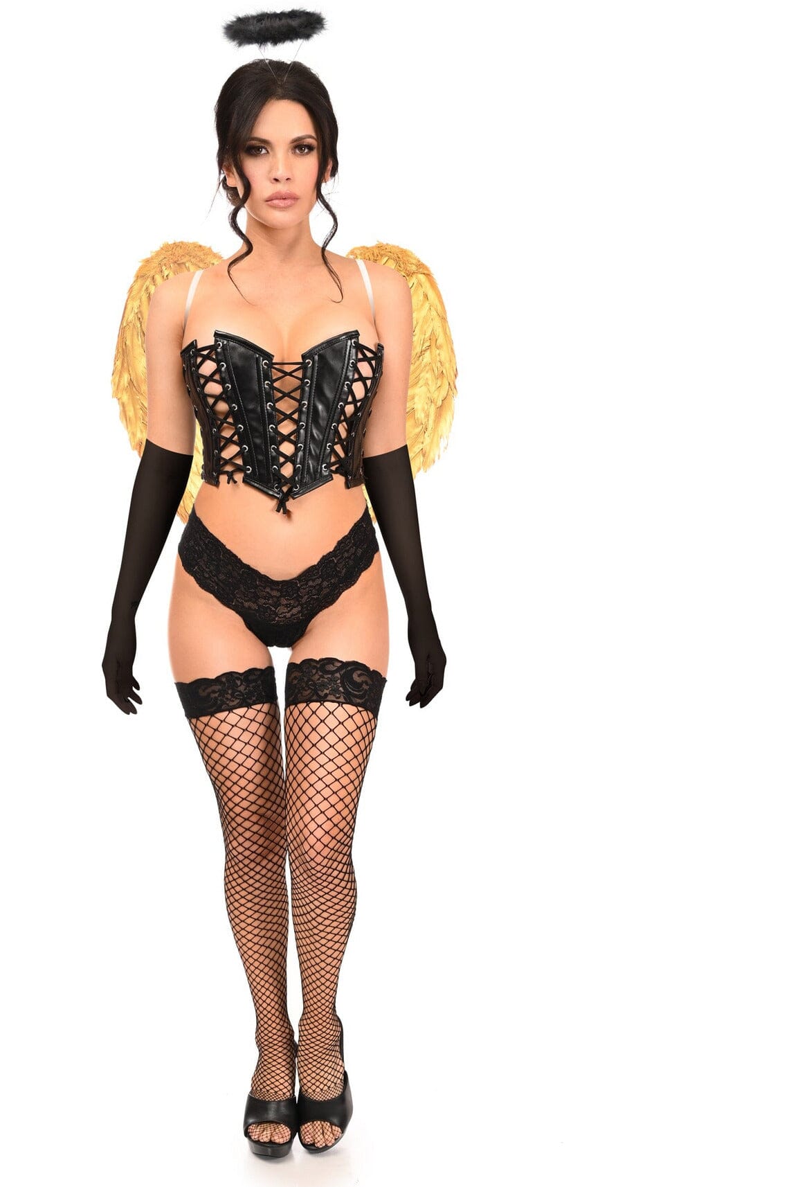 Gorgeous 4 - Piece Golden Angel Corset Outfit
