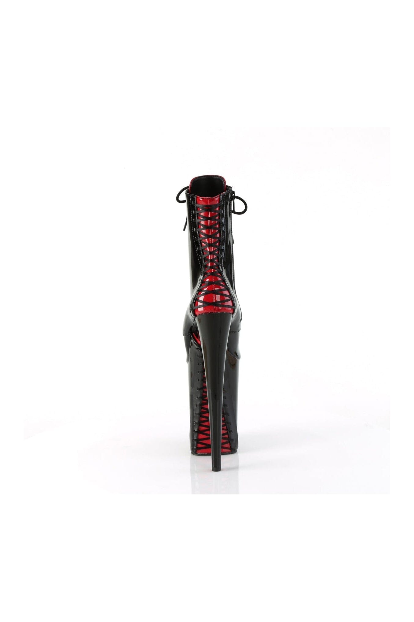 Pleaser INFINITY-1020FH Black Patent Leather Ankle Boots for Fashion-Forward Individuals